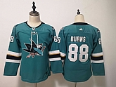 Youth Sharks 88 Brent Burns Teal Adidas Jersey
